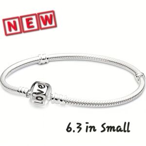 Silver Love Charm Bracelet Starter Medium 6.3 in  Bracelet Only
